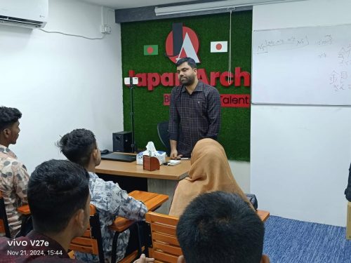 Chairman sharing tips & tricks with students